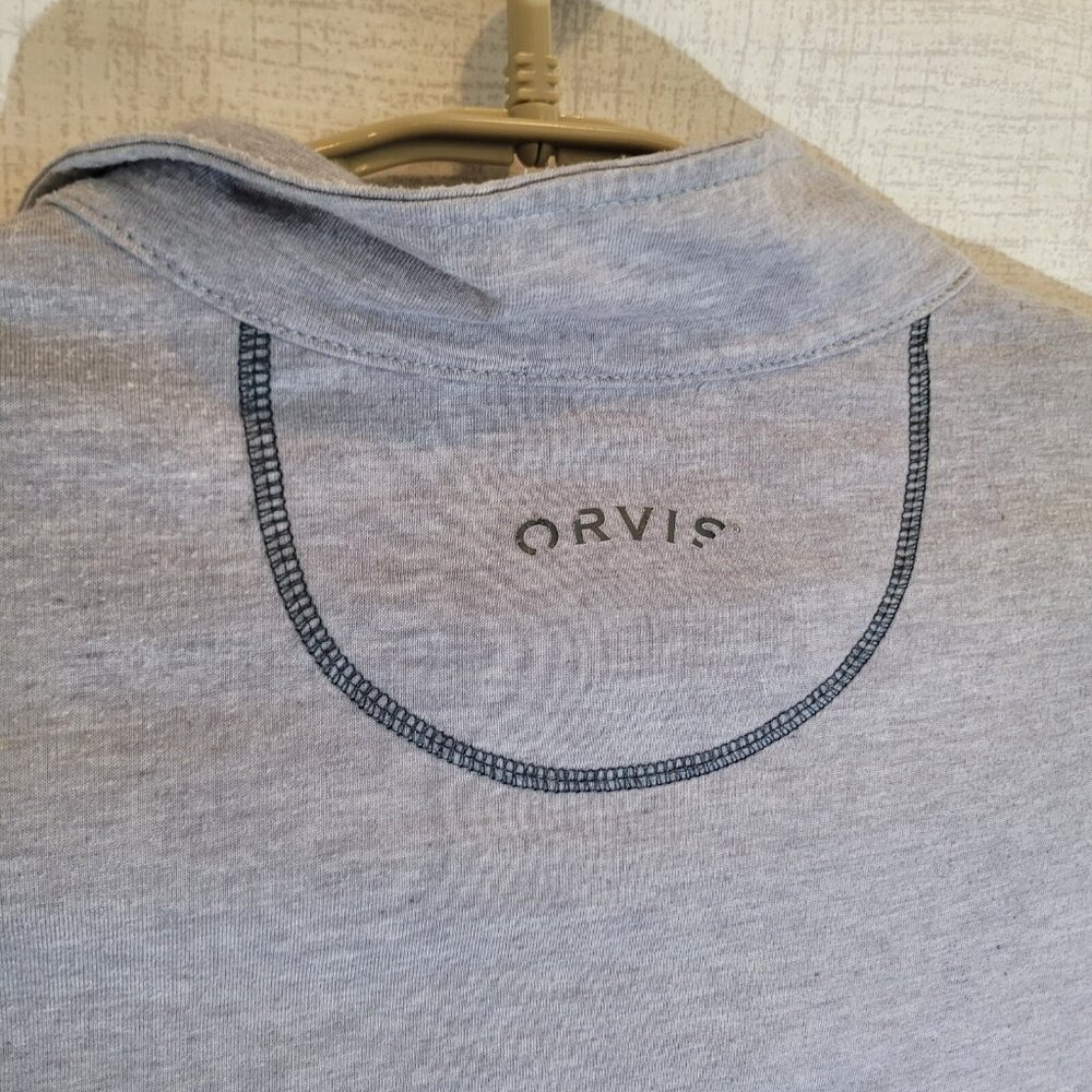 Orvis Sweatshirt Mens Medium Gray Classic Collection 1/4 Zip Pullover Top - Picture 9 of 9